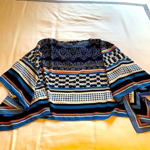 Patterned Poncho Top